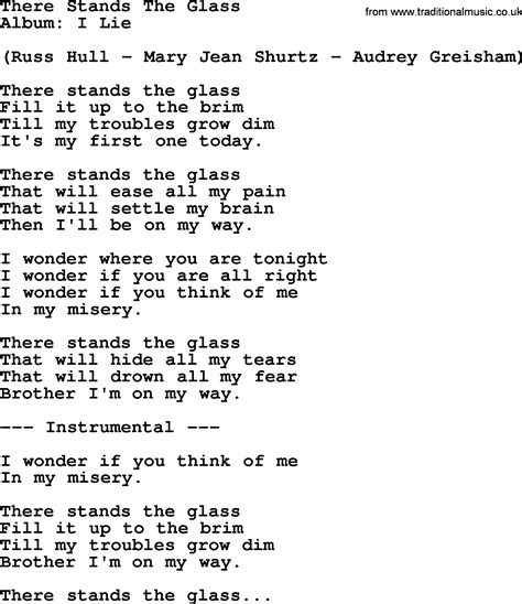 Alas, it was to none but me. . Glass lyrics